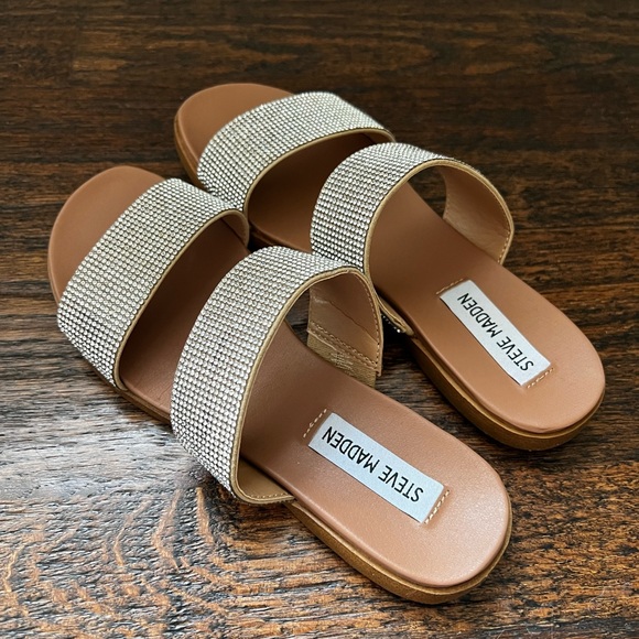 Steve Madden 5.5 sparkly sandal slides - Picture 3 of 6